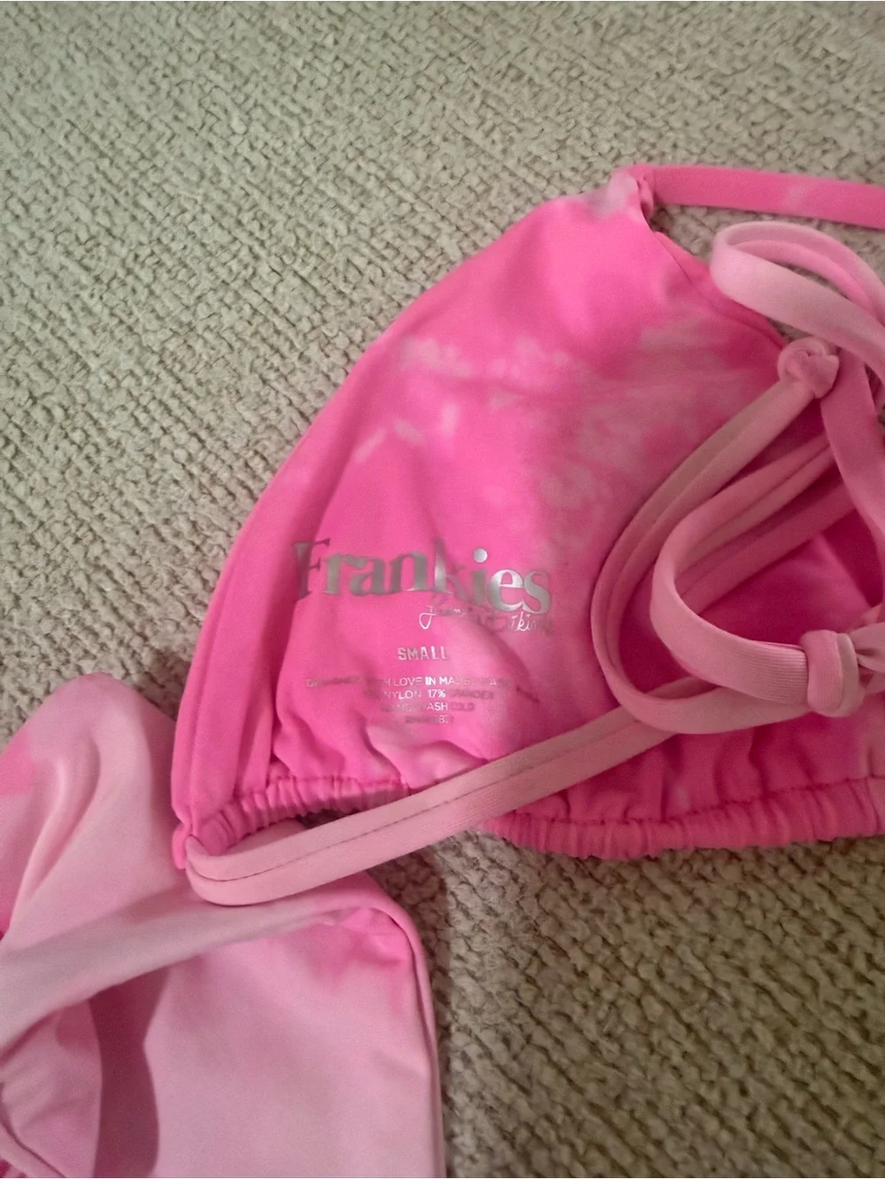 Frankie’s bikinis x Sofia Richie  pink tie dye bikini